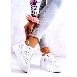 S.Barski Ženske sportske kožne tenisice White Loissa bijela srebro 2