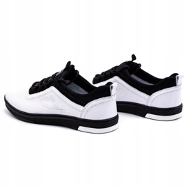 Polbut Muške ležerne kožne cipele K24 bijele boje s crnim potplatom bijela 4