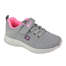 NEWS Dječje sportske cipele za čičak 22Z23-4843-M Grey-Pink ružičasta 1