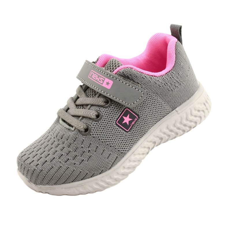 NEWS Dječje sportske cipele za čičak 22Z23-4843-M Grey-Pink ružičasta 6