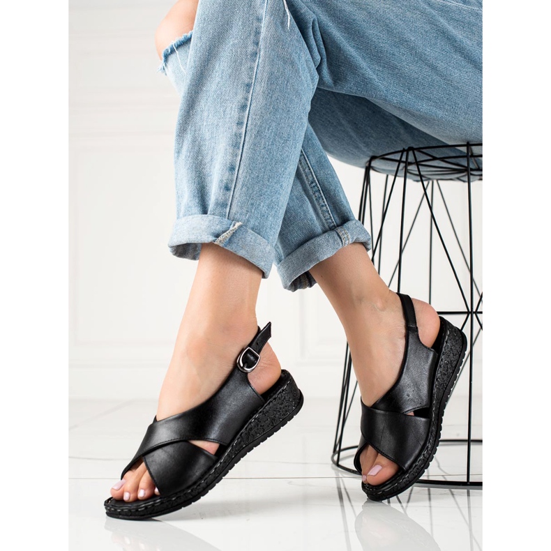 W. Potocki Lagane sandale Potocki crna 1