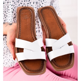 W. Potocki Potocki Bijele kožne papuče bijela 1