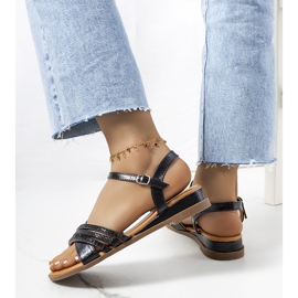 Crne sandale s Parade kubičnim cirkonijem crna 1