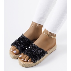 Crne papuče na platformi Susanna crna 1