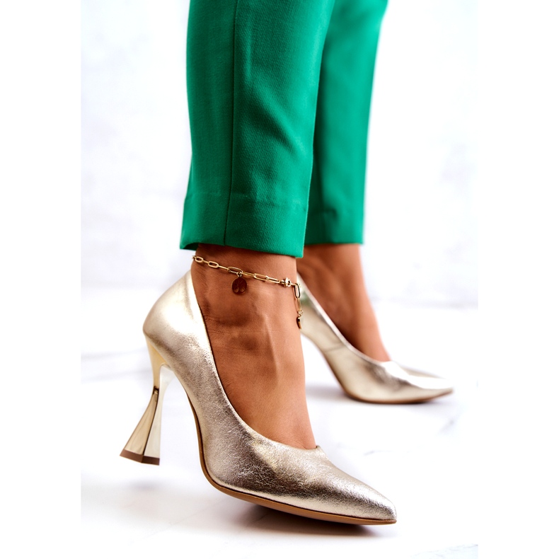 Lewski Shoes Modne kožne cipele Lewski cipele 3181 Golden zlatna 1