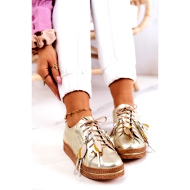 Maciejka 04550-25 Zlatne kožne cipele zlatni 5