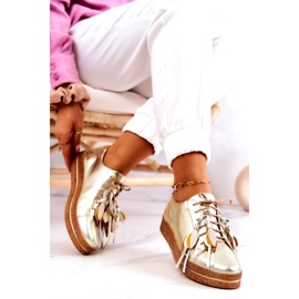 Maciejka 04550-25 Zlatne kožne cipele zlatna 4