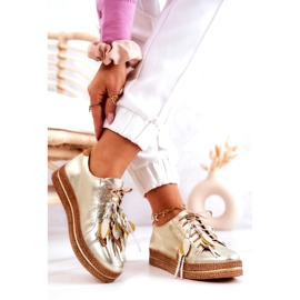 Maciejka 04550-25 Zlatne kožne cipele zlatna 3