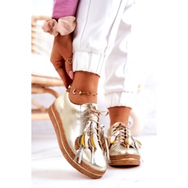 Maciejka 04550-25 Zlatne kožne cipele zlatni 2