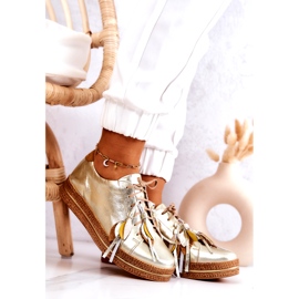 Maciejka 04550-25 Zlatne kožne cipele zlatna 1