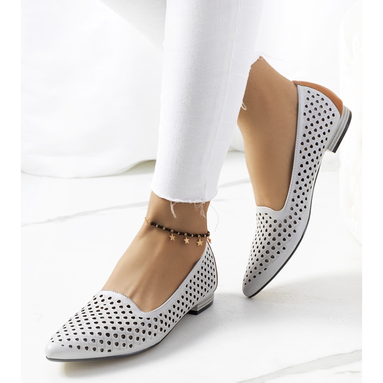 Gray Jarrett ažurne balerine siva 1