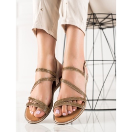 Primavera Zlatne sandale s kubičnim cirkonijem zlatni 1