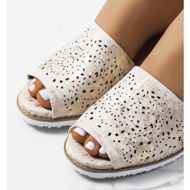 Zlatne sandale na klin Sheripov zlatna 1