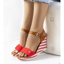 Crvene espadrile na klin Storey smeđa crvena 1