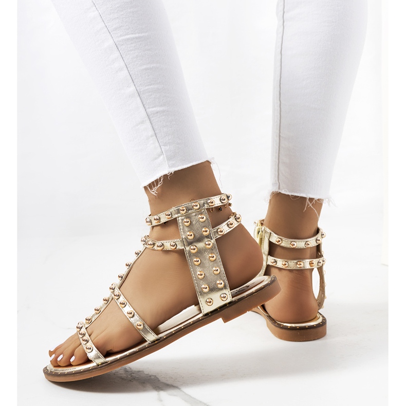 Zlatne kabor sandale s čavlima zlatni 1