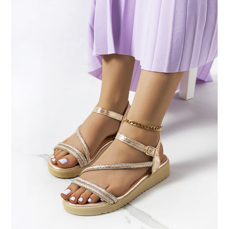 Ženske sandale Ray zlatne boje zlatna 1