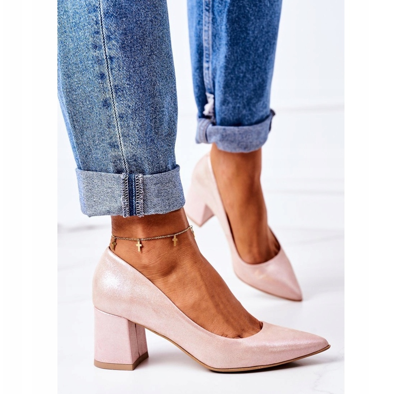 Lewski Shoes Satenske crpke s cipelama životinjskog uzorka Lewski cipele 2801 Ružičasta 2