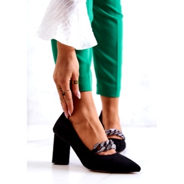 S.Barski Ženske antilop pumpe s crnim lancem crno 1