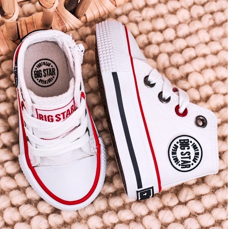 Dječje visoke tenisice s patentnim zatvaračem Big Star HH374187 Bijele bijela 3