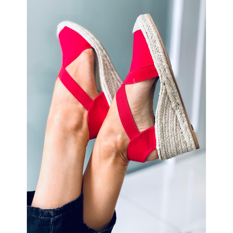 Espadrile sandale na klin Dolor Red crvena 2