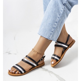 Crne ženske sandale Hibbins crna srebro 1