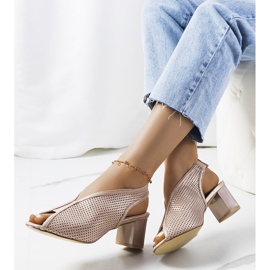 Rush ružičaste ažurne sandale ružičasta zlatni 1