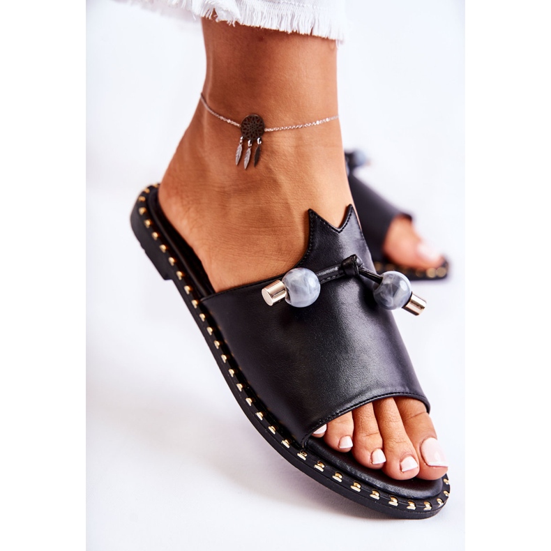 Vinceza Ženske klasične papuče s petljom crne Cassia crno 2