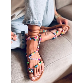 Rimljanke s perlicama Megh Camel smeđa 1