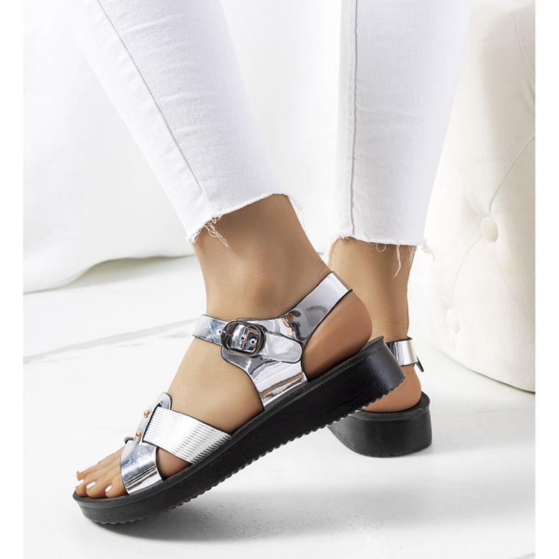 Tulia ženske srebrne sandale srebro 1