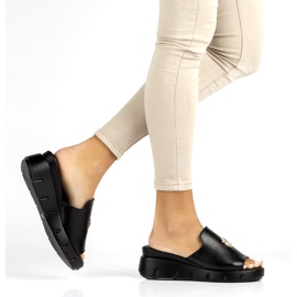 Kožne papuče Filippo DK3596 / 22 Bk crne crna 5