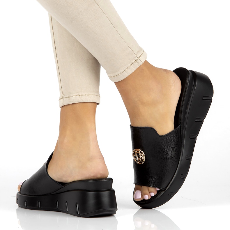 Kožne papuče Filippo DK3596 / 22 Bk crne crna 6