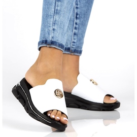 Kožne papuče Filippo DK3872 / 22 Wh bijele bijela 6