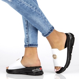 Kožne papuče Filippo DK3872 / 22 Wh bijele bijela 8