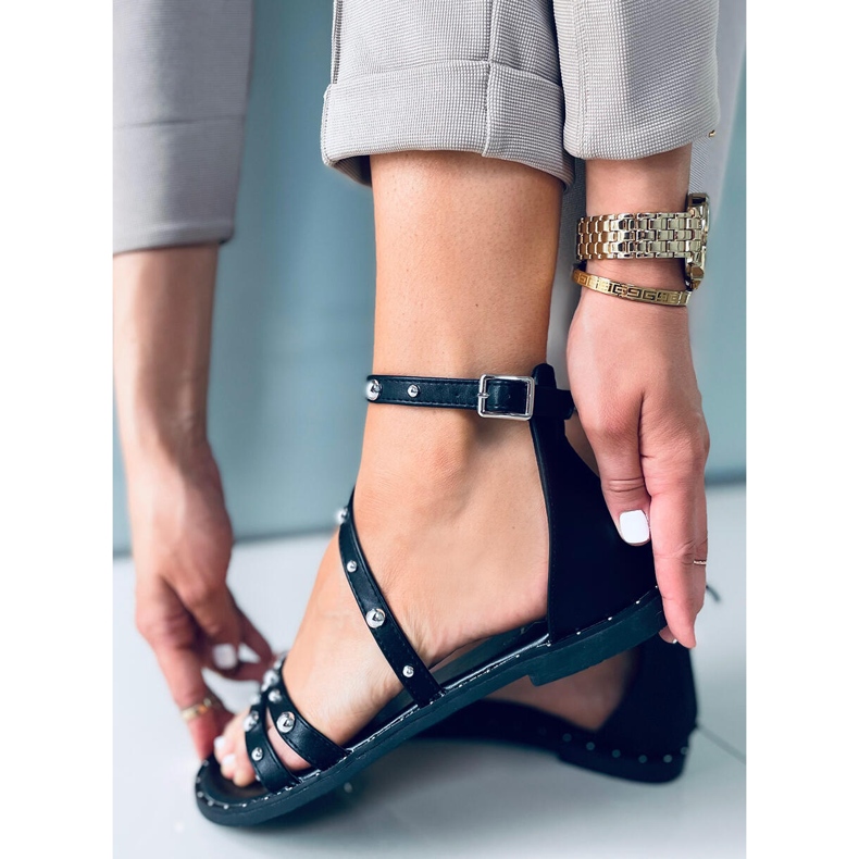 Crne kairske rimske sandale crno 2