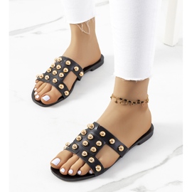 Crne papuče s ukrasnim Amparo čepovima crna 1