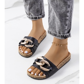 Crne papuče s Derbi lancem crna 1