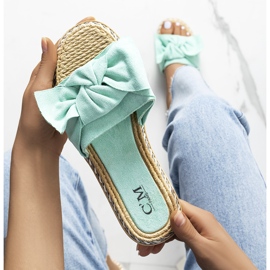 Zelene papuče s mašnom Avi zelena 1