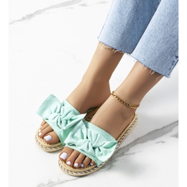 Zelene papuče s mašnom Avi zelena 2