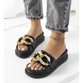 Crne papuče na platformi Berloz crna 1