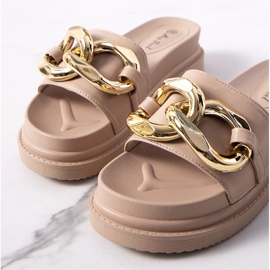 Bež papuče na platformi Berloz 1