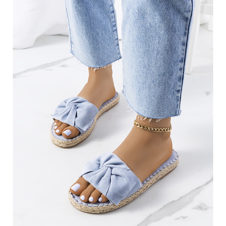 Plave papuče s mašnicom Krina plava 1