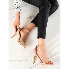 Goodin Elegantne bež sandale na visoku petu 1