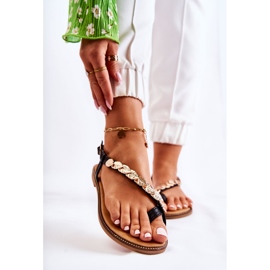 FJ1 Ženske sandale s ukrasima na remenu crni Alamis crna 1