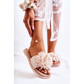 FJ1 Ženske antilop papuče s bež Giorgia ukrasom 2