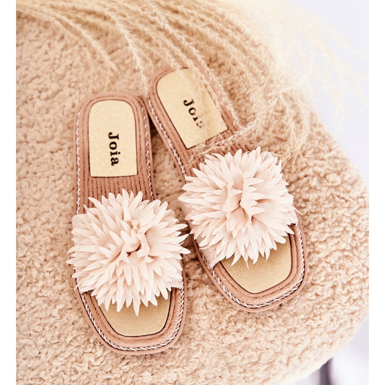 FJ1 Ženske antilop papuče s bež Giorgia ukrasom 1