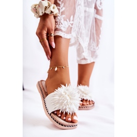 FJ1 Ženske antilop papuče s bijelim Giorgia ukrasom bijela 2