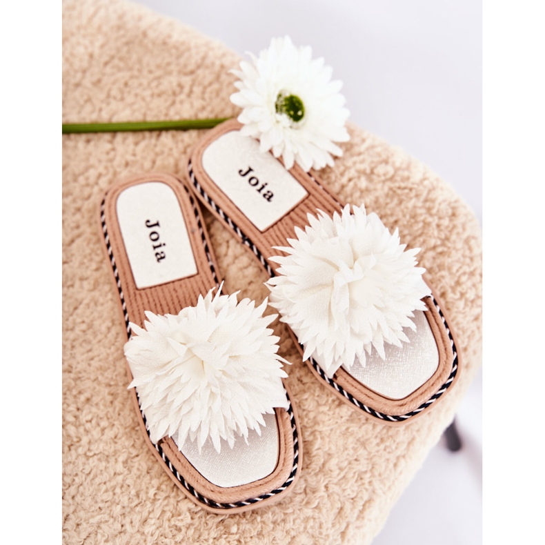 FJ1 Ženske antilop papuče s bijelim Giorgia ukrasom bijela 1