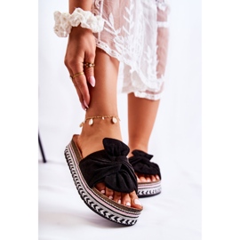 FJ1 Ženske papuče na masivnoj platformi crne Terisa crno 1