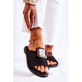 FJ1 Ženske papuče s ukrasnim elementom Crna Leonia 2