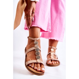 Ženske sandale s ukrasnim remenom Bež Seila 1